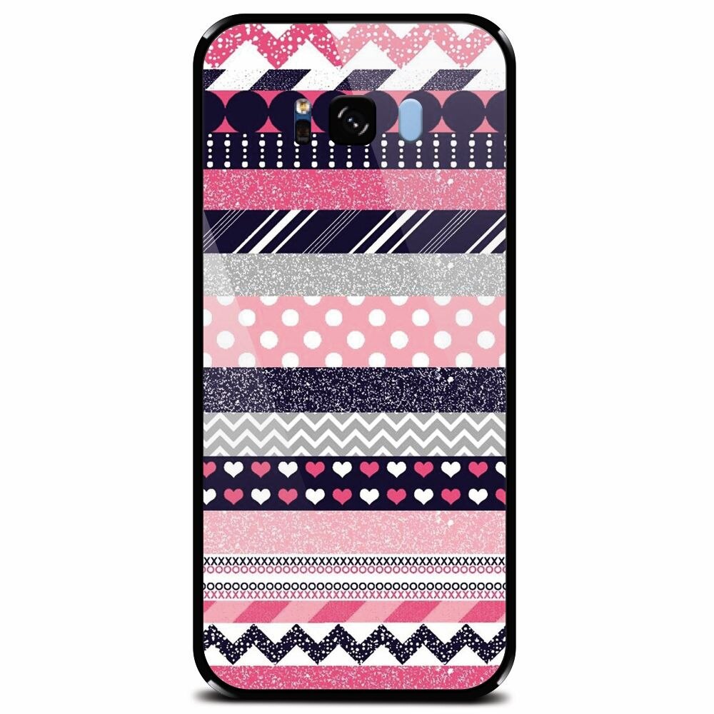 Husa din sticla securizata pentru Samsung Galaxy S8, Love Pattern