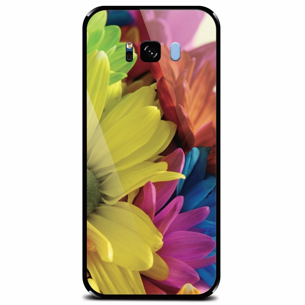 Husa din sticla securizata pentru Samsung Galaxy S8 Plus, Flower