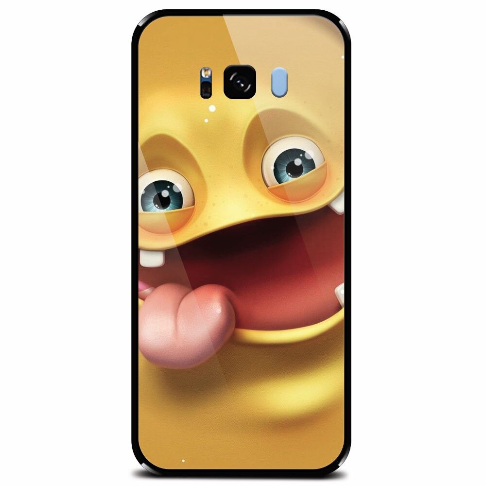 Husa din sticla securizata pentru Samsung Galaxy S8 Plus, Cute Monster