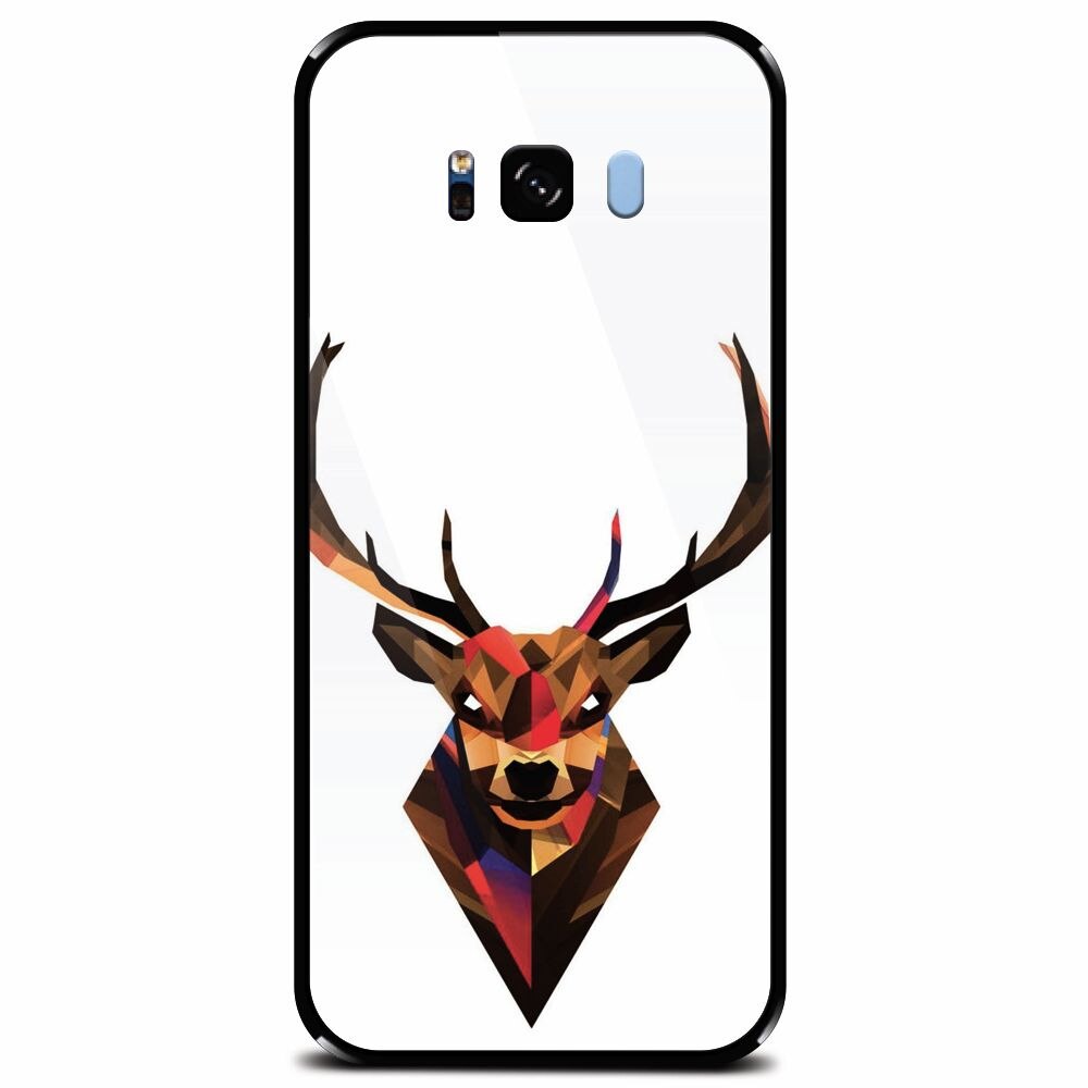 Husa din sticla securizata pentru Samsung Galaxy S8 Plus, Geometric Tibetan Antelope