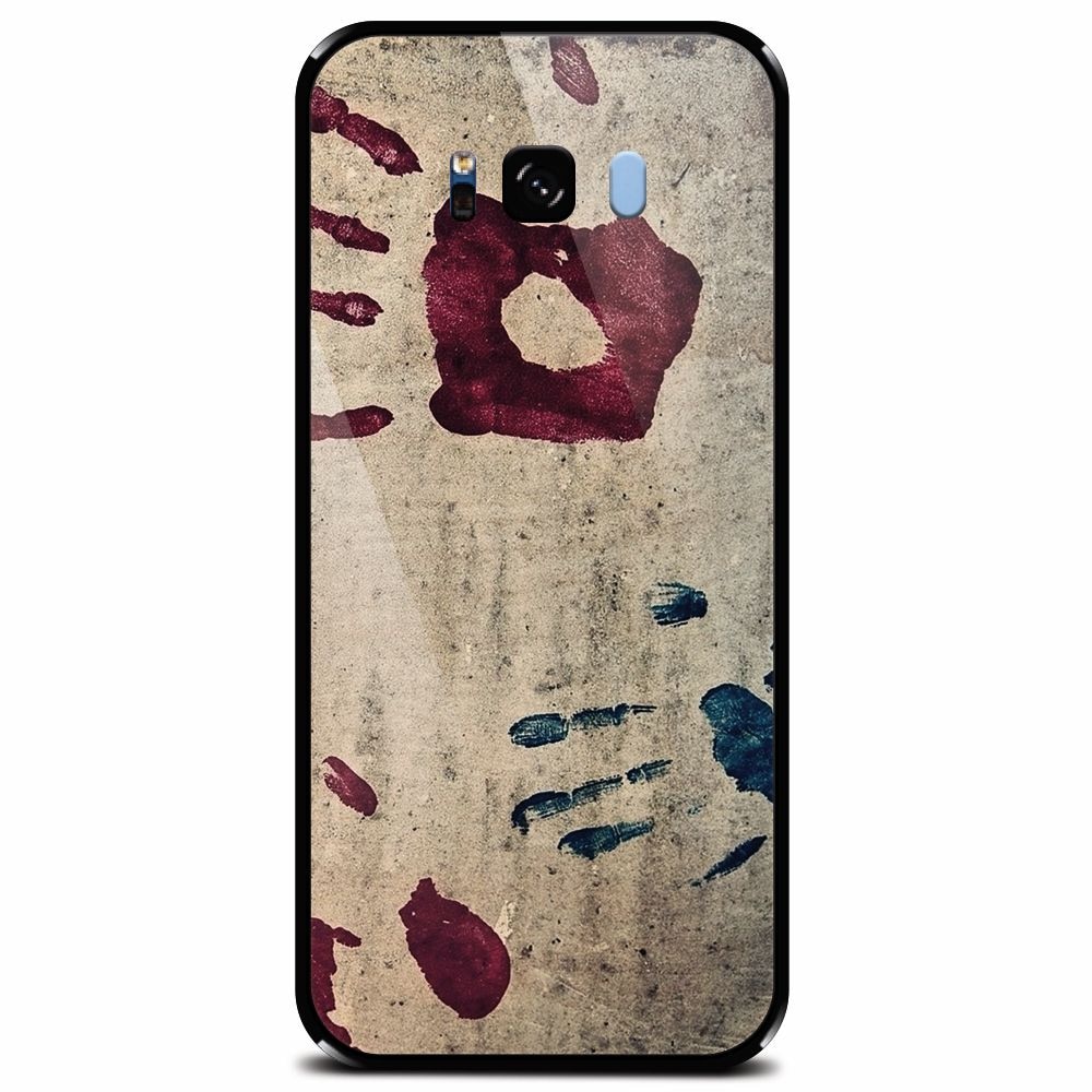 Husa din sticla securizata pentru Samsung Galaxy S8 Plus, Handprints