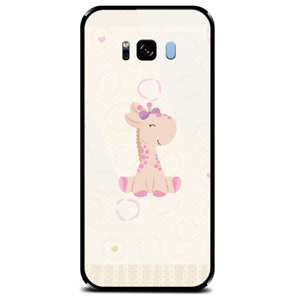 Husa din sticla securizata pentru Samsung Galaxy S8 Plus, Giraffe Cute