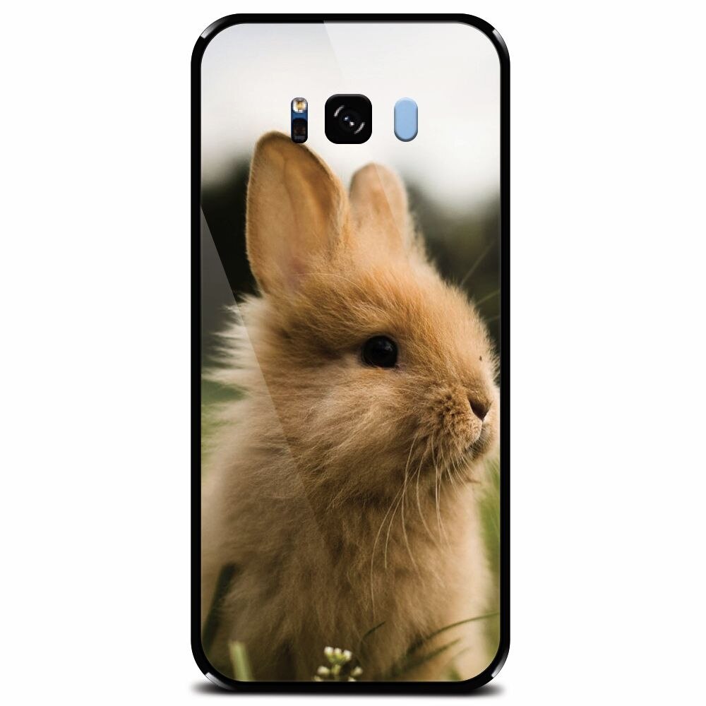 Husa din sticla securizata pentru Samsung Galaxy S8 Plus, Cute Rabbit In Grass