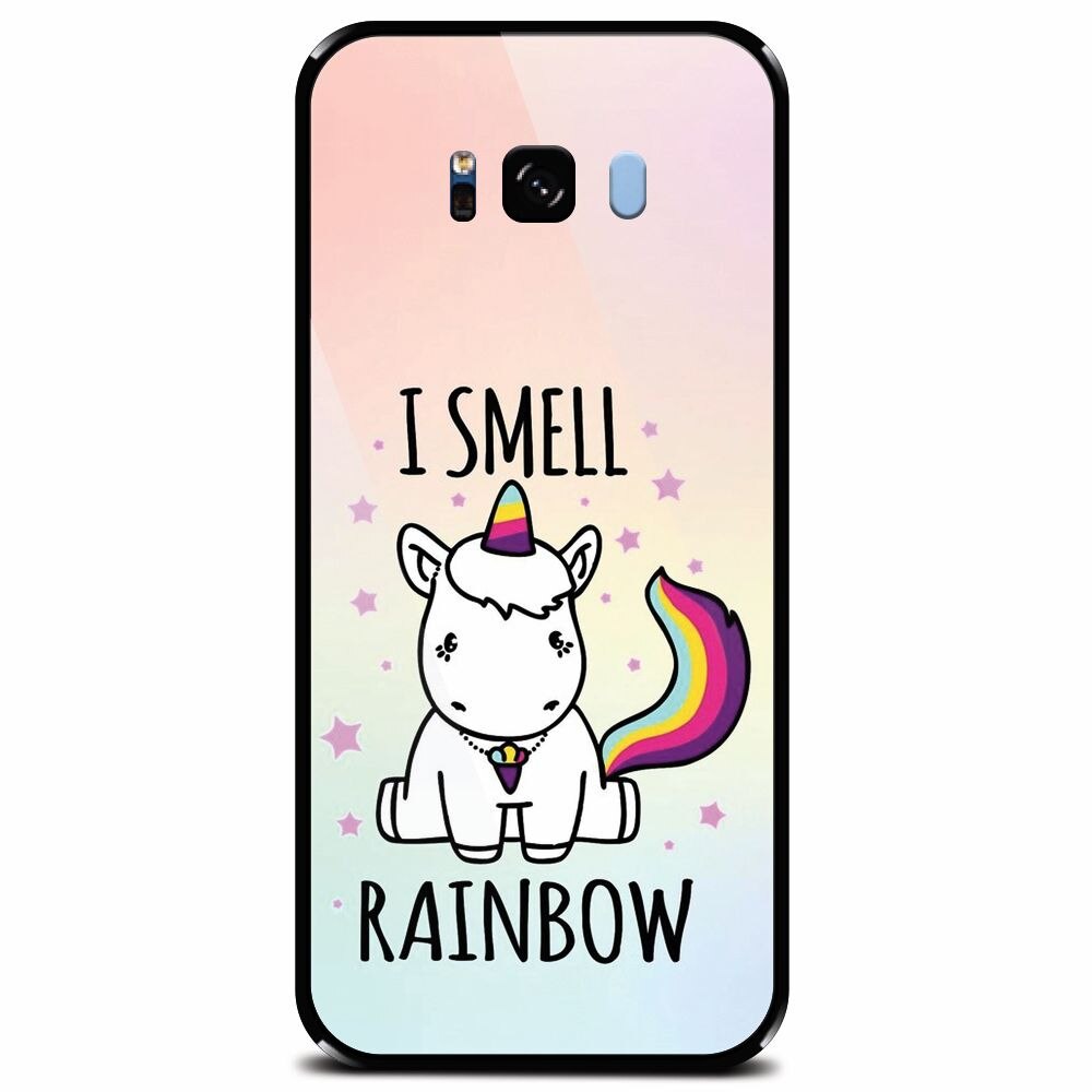 Husa din sticla securizata pentru Samsung Galaxy S8, I Smell Rainbow