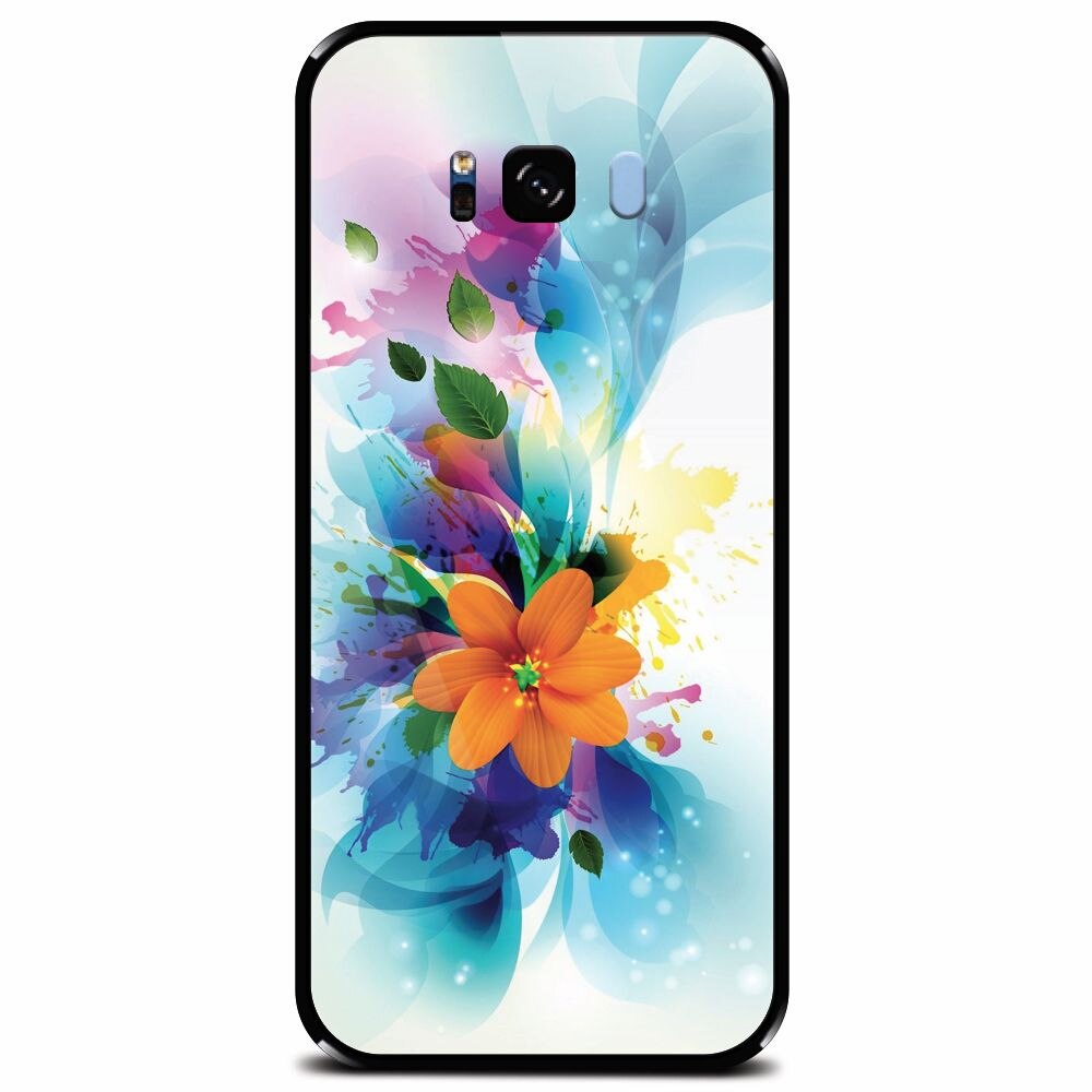 Husa din sticla securizata pentru Samsung Galaxy S8 Plus, Flower 011
