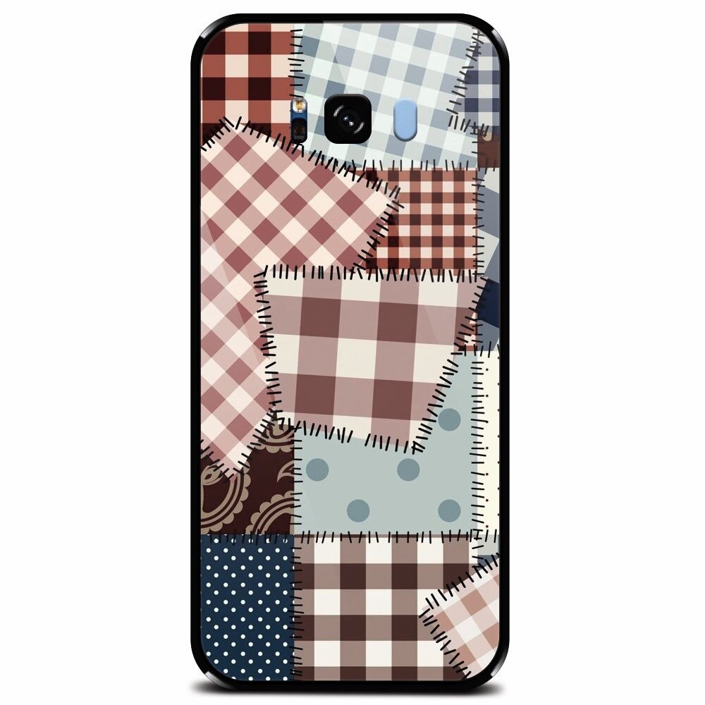 Husa din sticla securizata pentru Samsung Galaxy S8 Plus, Patchwork Vector
