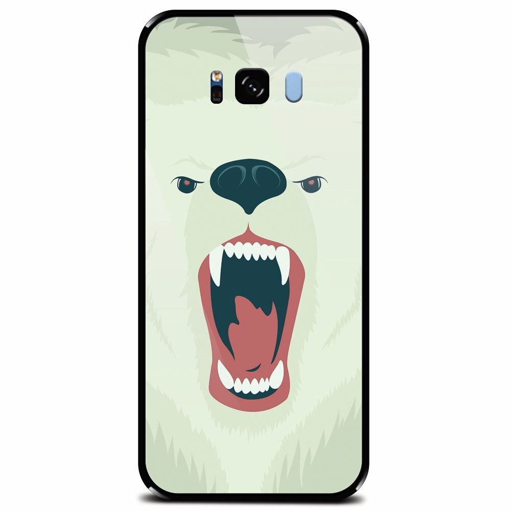 Husa din sticla securizata pentru Samsung Galaxy S8 Plus, Fierce Polar Bear Winter