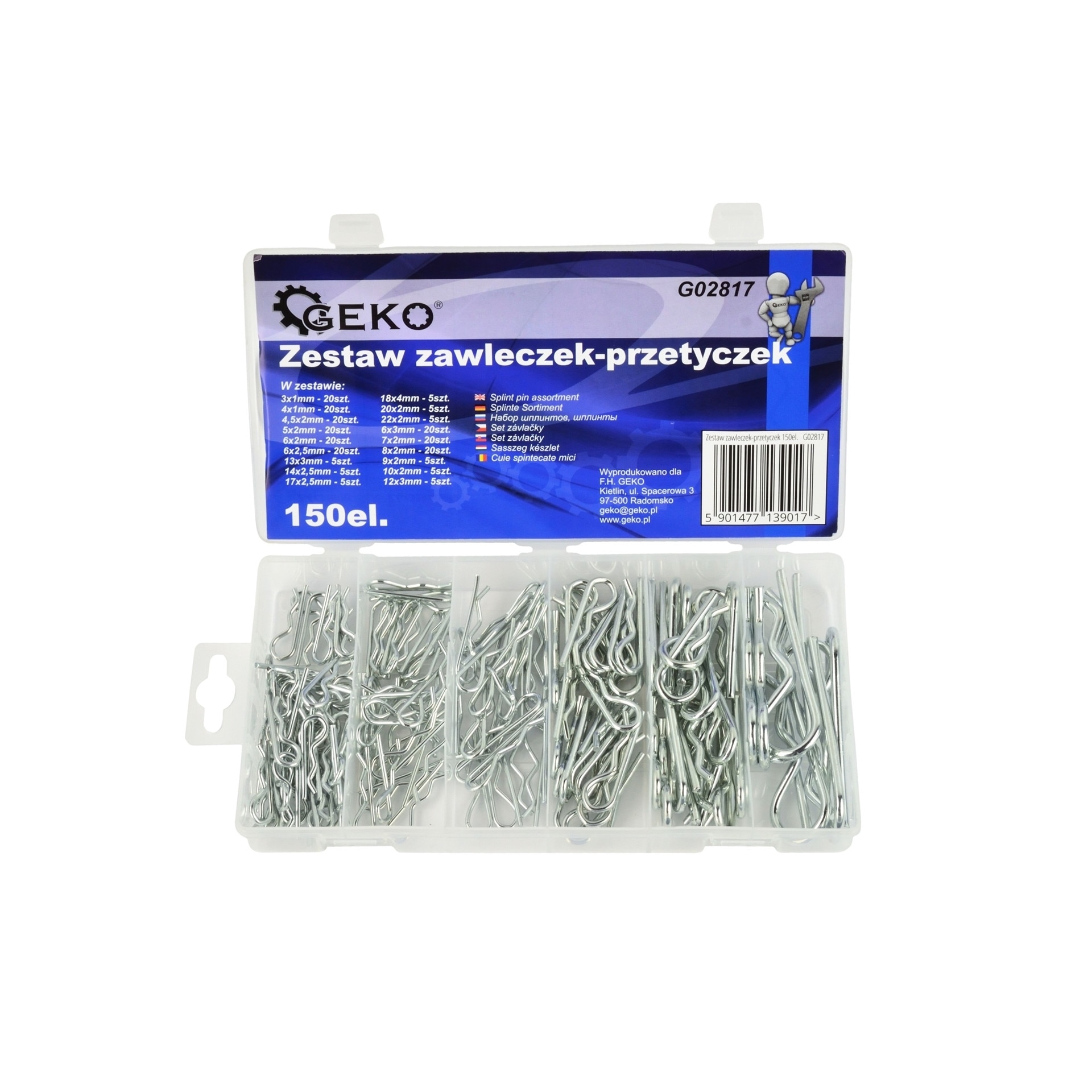 Trusa splinturi cu colt 150 piese, Geko G02817