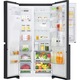 Side by side LG GSJ761MCUZ, 600 l, Clasa F, Full NoFrost, Door in Door, Dispenser apa, Compresor liniar Inverter, Smart Diagnosis, H 179 cm, Negru