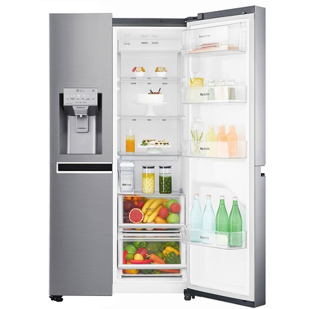Side by side LG GSL961PZUZ, 600 l, Clasa A++, No Frost, Dispenser apa, Compresor Liniar Inverter, WiFi, Smart Diagnosis, H 179 cm, Argintiu