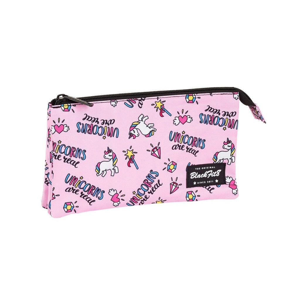 Penar triplu Blackfit8 Unicorns, 22x12x3 cm