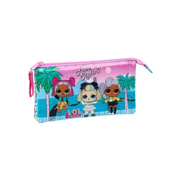 Penar triplu LOL Surprise Hearts, 22x12x3 cm Penar triplu LOL Surprise Hearts, 22x12x3 cm