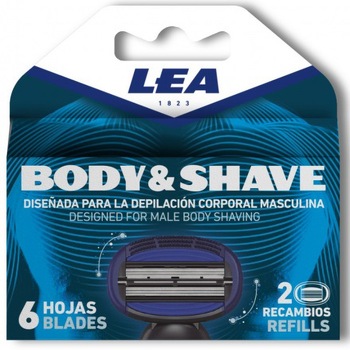 Rezerve cu 6 lame pentru depilare masculina LEA BODY & SHAVE, 2buc Rezerve cu 6 lame pentru depilare masculina LEA BODY & SHAVE, 2buc