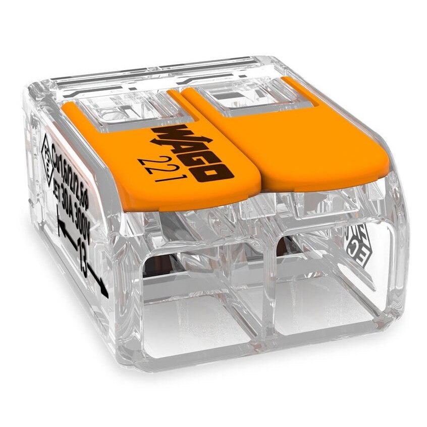 Clema WAGO, 50 bucati, 2 poli, 0.5-6.0mm, 450V / 41A