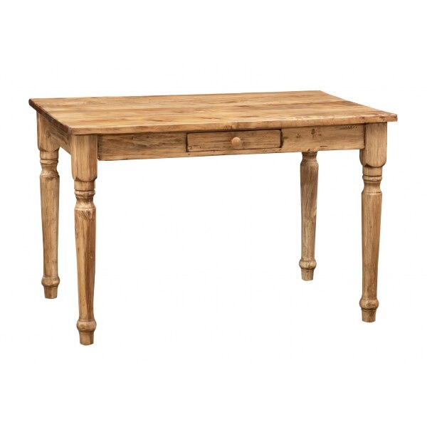 Masa fixa cu 1 sertar, culoare nuc, Mobila lemn masiv , TUSCAN FURNITURE, Lemn masiv, 120 x 80 x80 cm