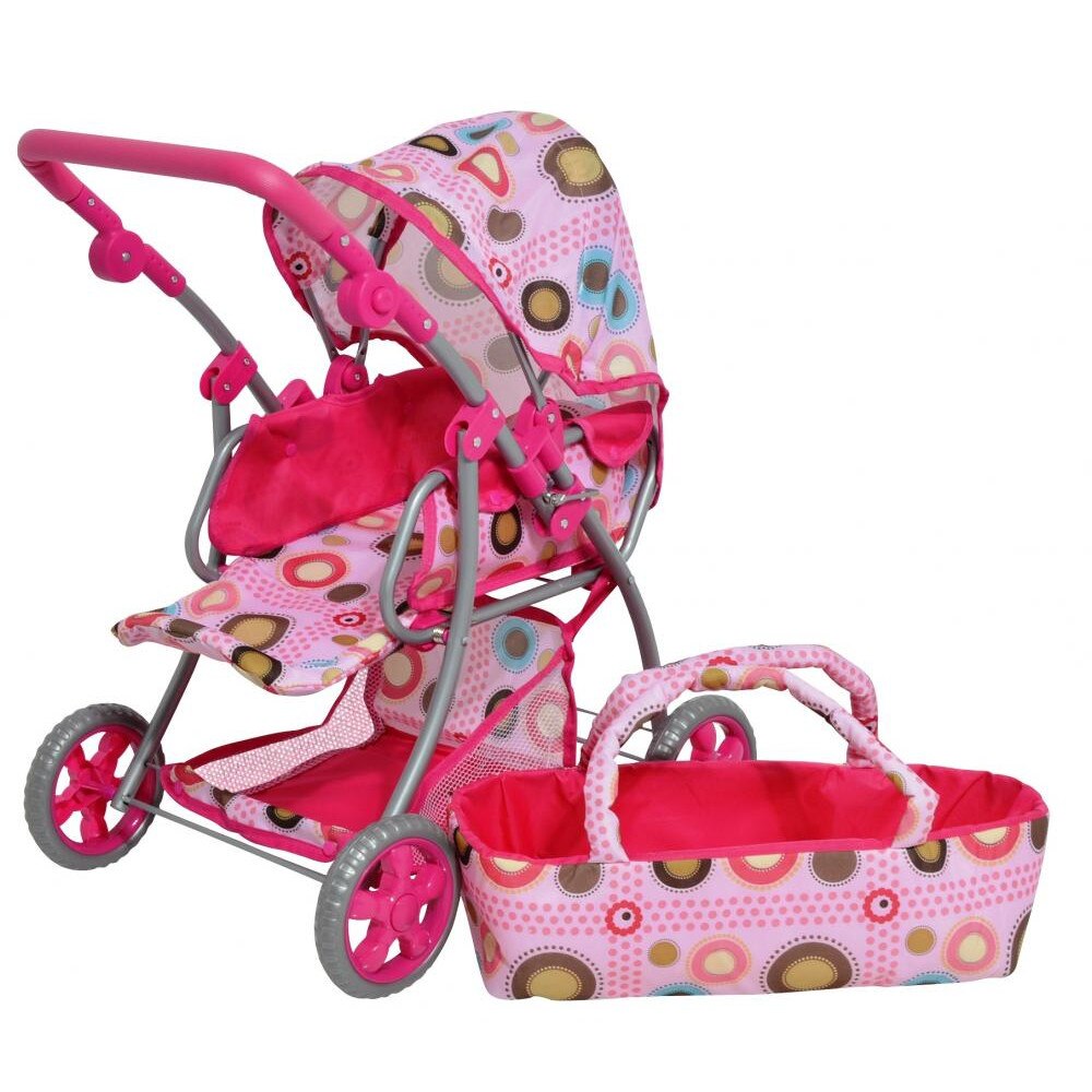 Carucior pentru papusi 2 in 1 Little Mom Maya Pink
