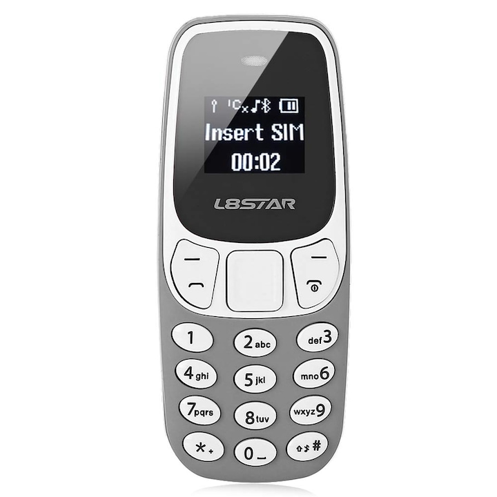 L8Star BM10 Mini Phone kártyafüggetlen mobiltelefon (Szürke)