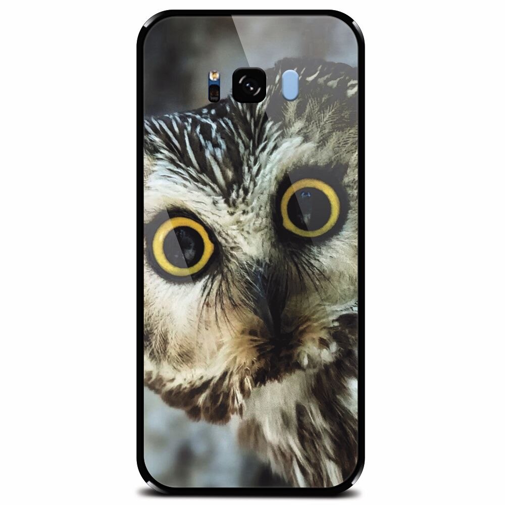 Husa din sticla securizata pentru Samsung Galaxy S8 Plus, Owl