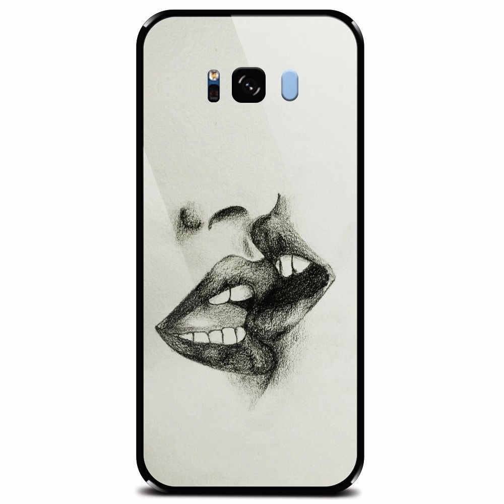 Husa din sticla securizata pentru Samsung Galaxy S8 Plus, Kiss