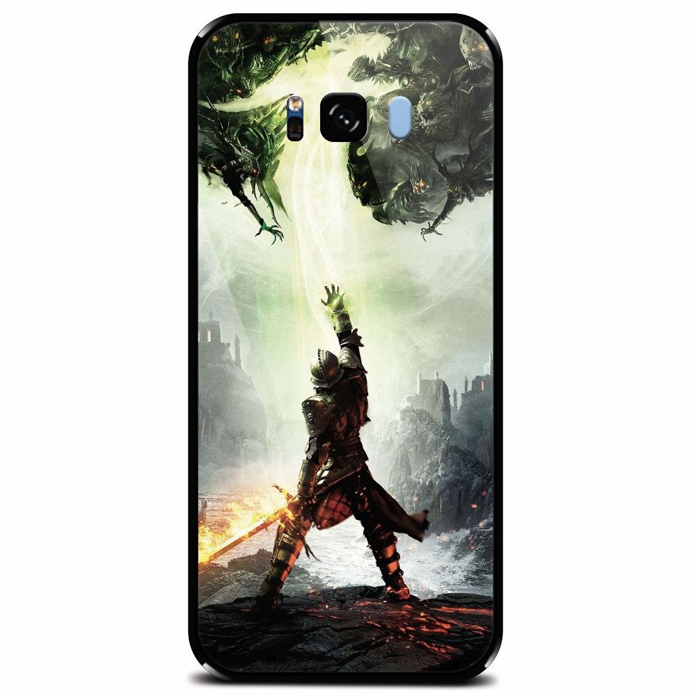 Husa din sticla securizata pentru Samsung Galaxy S8, Green Dragon