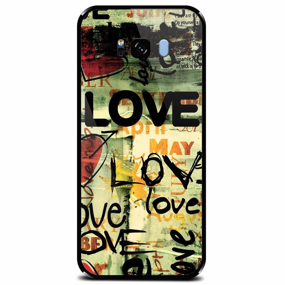 Husa din sticla securizata pentru Samsung Galaxy S8 Plus, Love Artwork