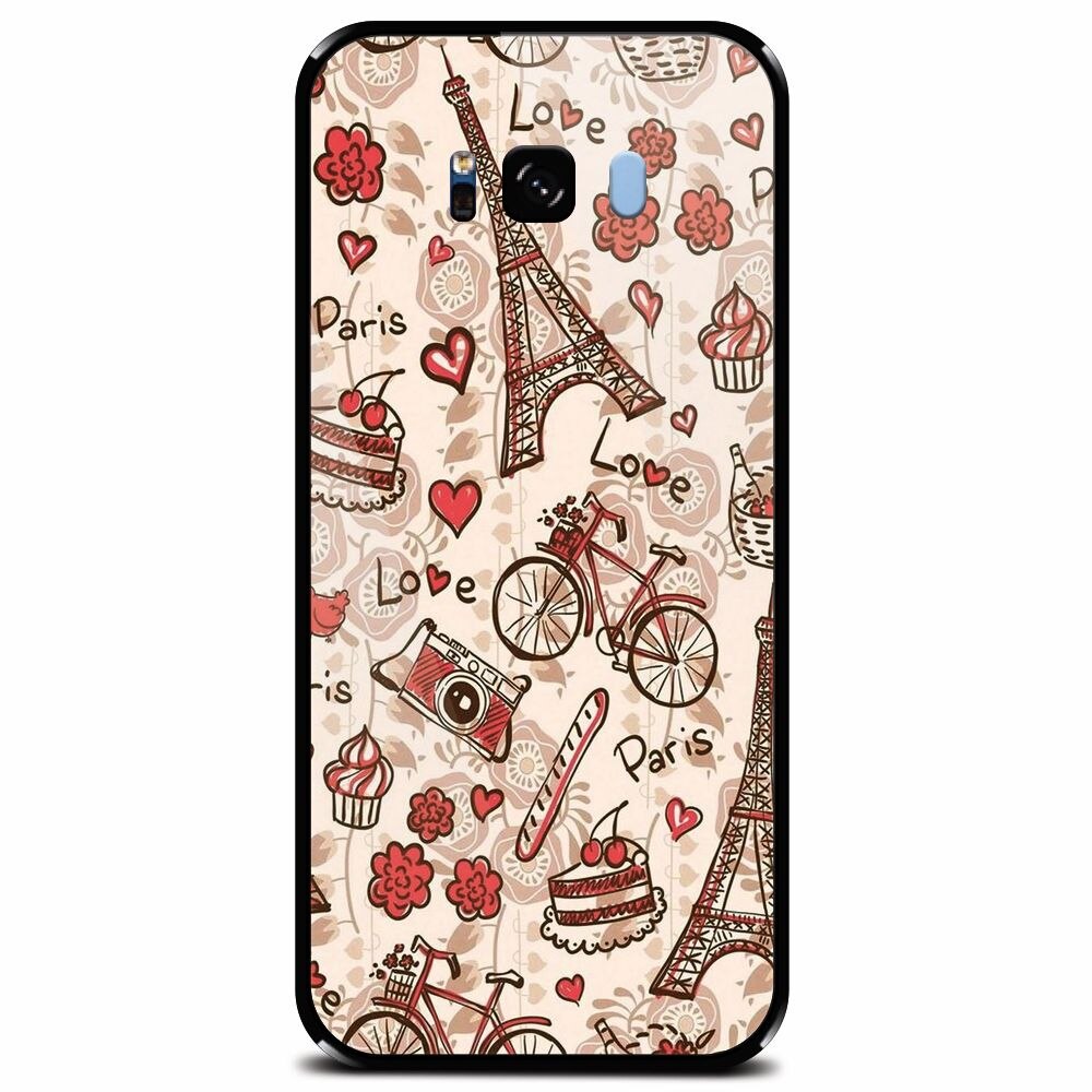 Husa din sticla securizata pentru Samsung Galaxy S8 Plus, Paris Love