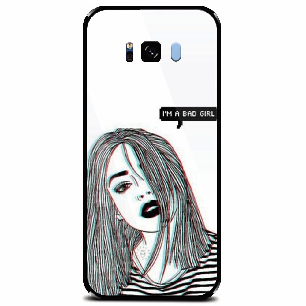 Husa din sticla securizata pentru Samsung Galaxy S8 Plus, Im A Bad Girl
