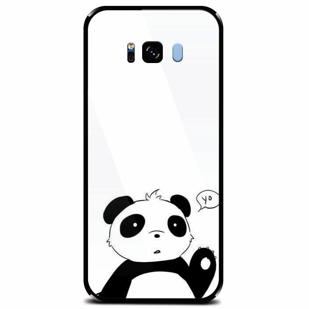 Husa din sticla securizata pentru Samsung Galaxy S8 Plus, Panda Cellphone