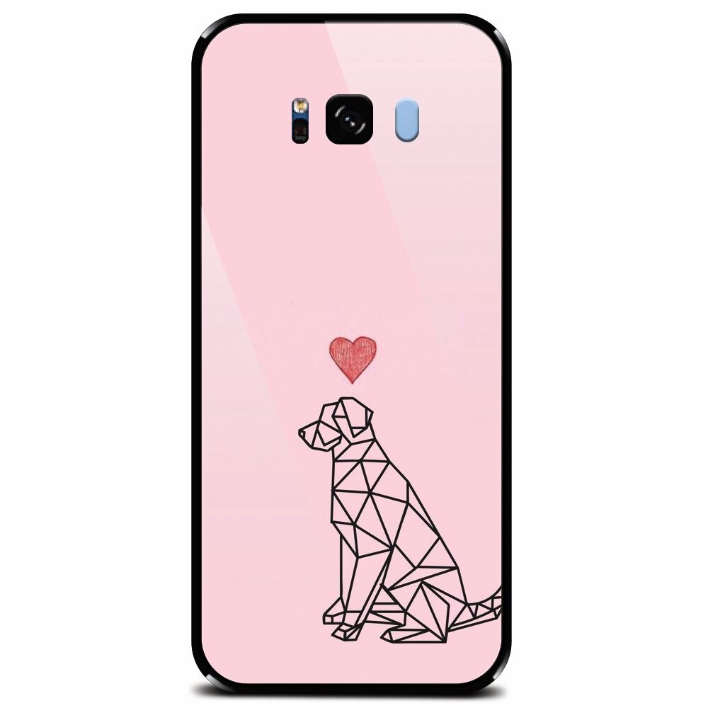 Husa din sticla securizata pentru Samsung Galaxy S8 Plus, Love Dog