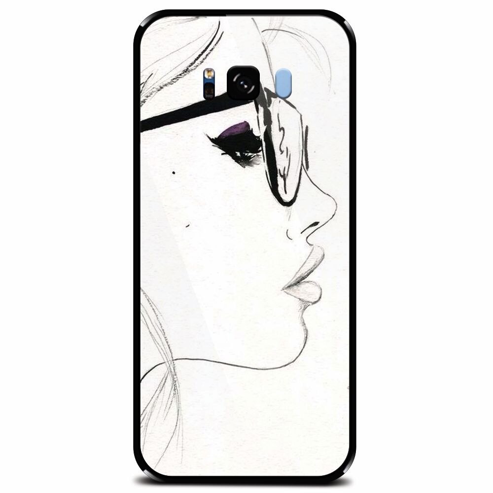 Husa din sticla securizata pentru Samsung Galaxy S8, Girl Face