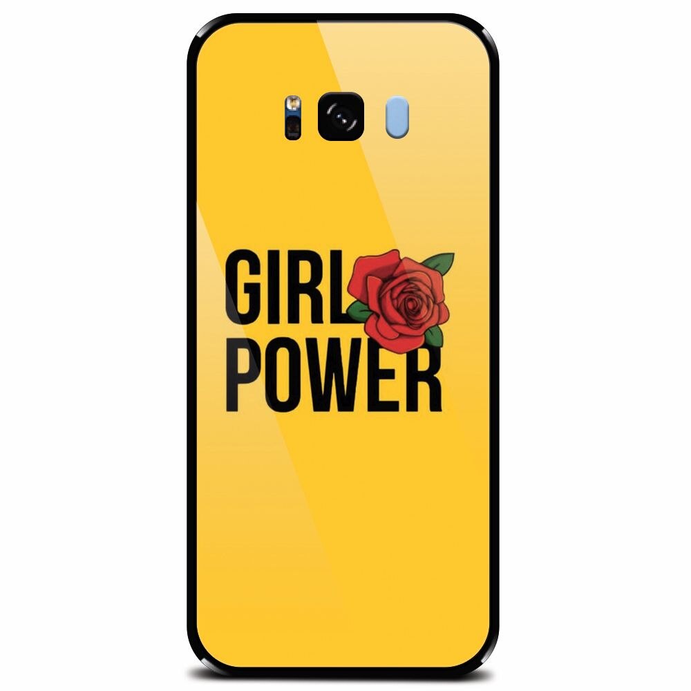 Husa din sticla securizata pentru Samsung Galaxy S8 Plus, Girl Power