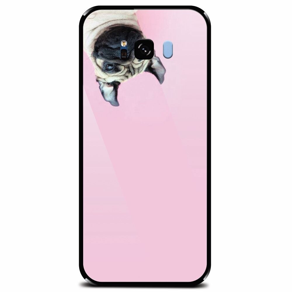Husa din sticla securizata pentru Samsung Galaxy S8 Plus, Dog And Pink