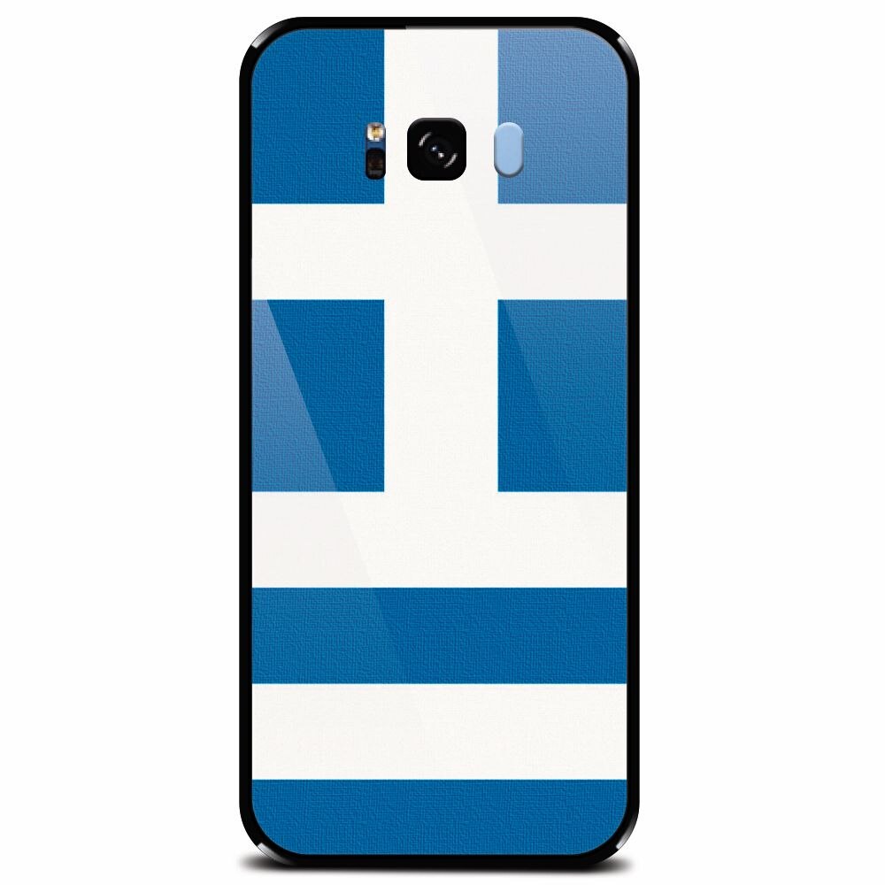 Husa din sticla securizata pentru Samsung Galaxy S8 Plus, Greece Flag