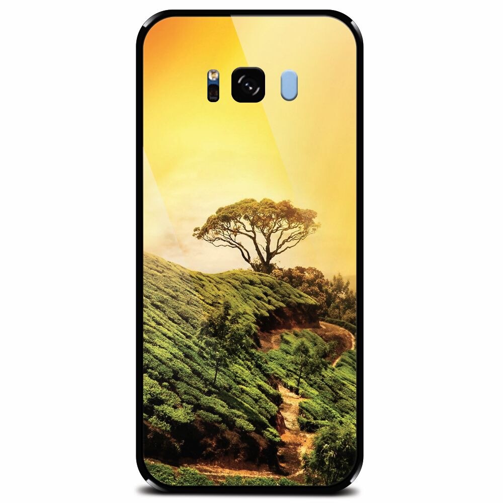 Husa din sticla securizata pentru Samsung Galaxy S8 Plus, Hill Top Tree Golden Light