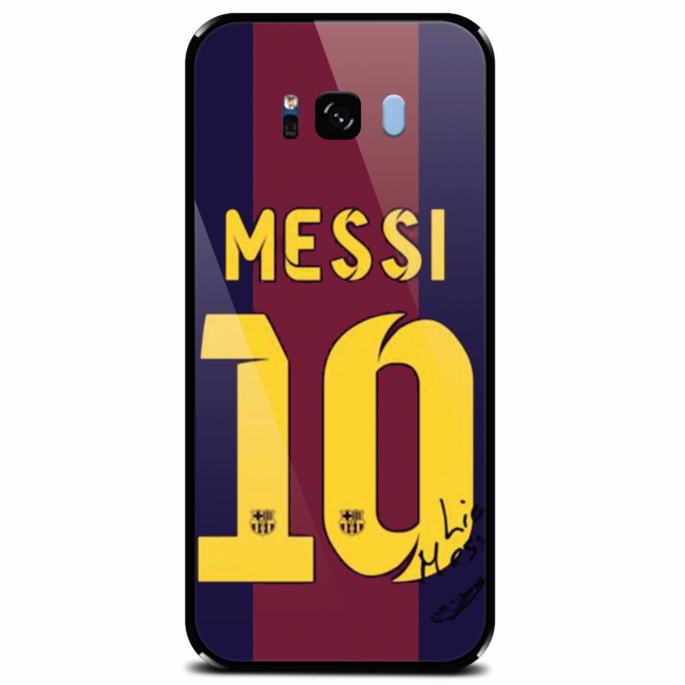 Husa din sticla securizata pentru Samsung Galaxy S8, Messi 0