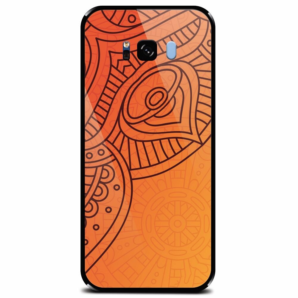 Husa din sticla securizata pentru Samsung Galaxy S8, Indian Design