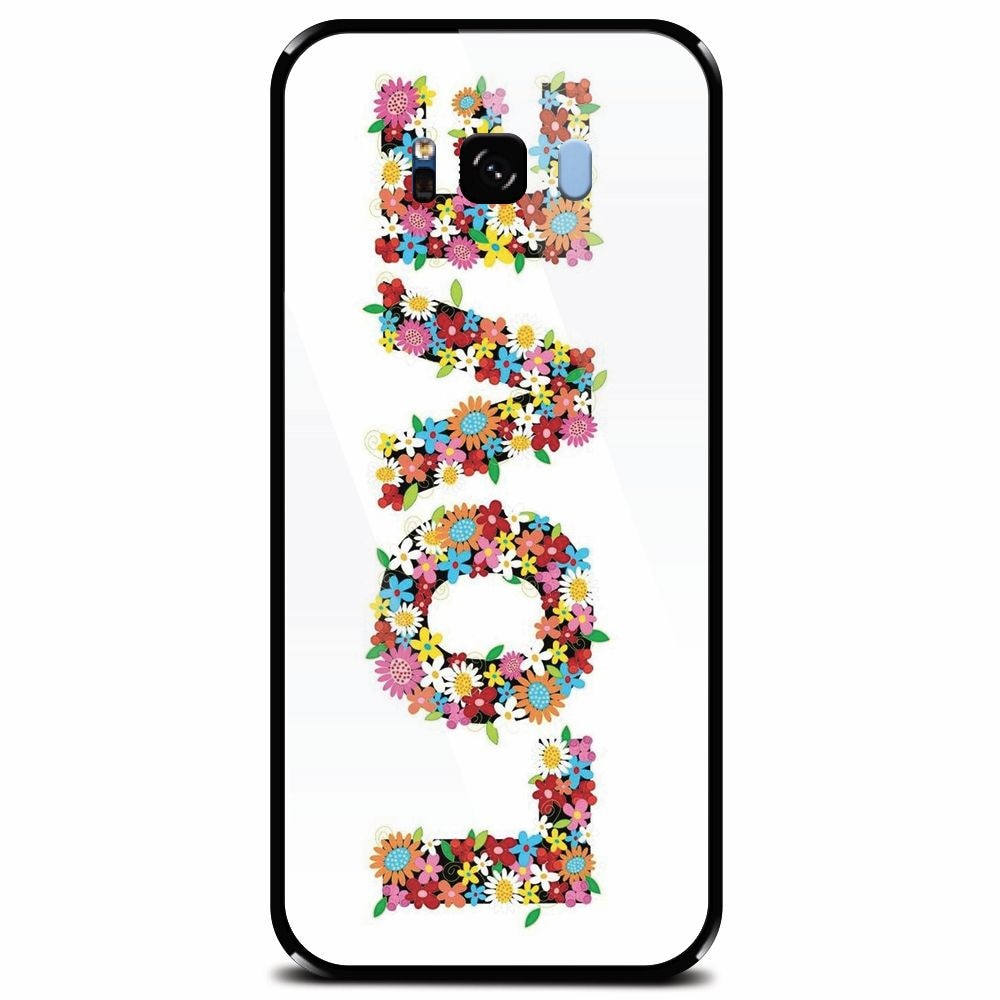 Husa din sticla securizata pentru Samsung Galaxy S8 Plus, Love Made By Flowers