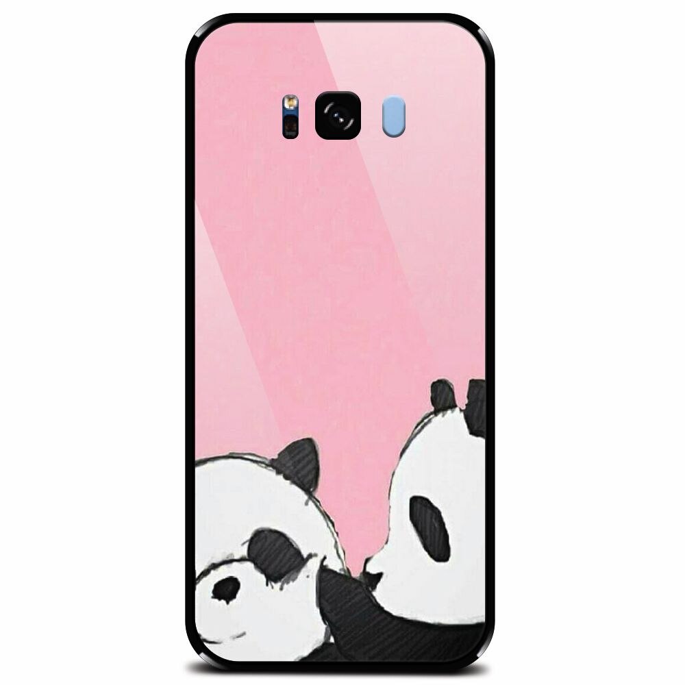 Husa din sticla securizata pentru Samsung Galaxy S8 Plus, Panda