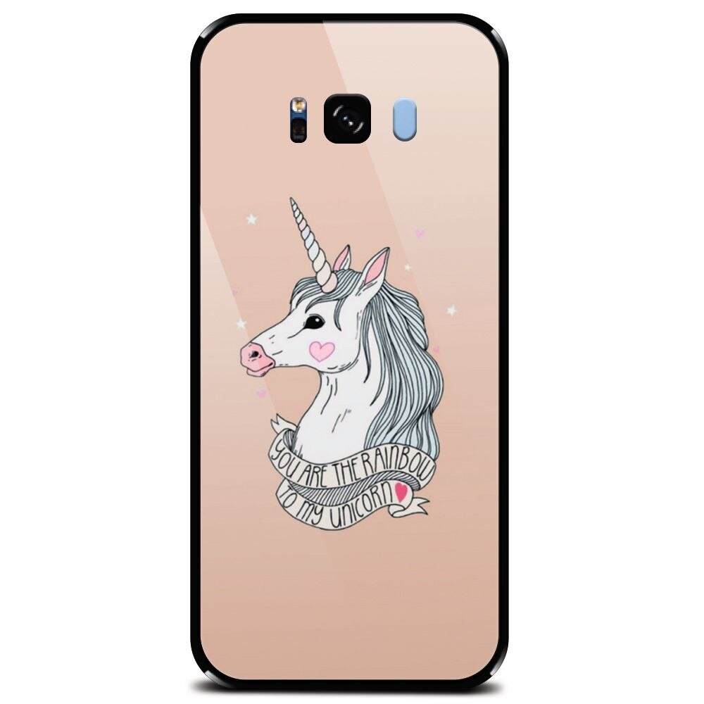 Husa din sticla securizata pentru Samsung Galaxy S8 Plus, Cute Rose Gold