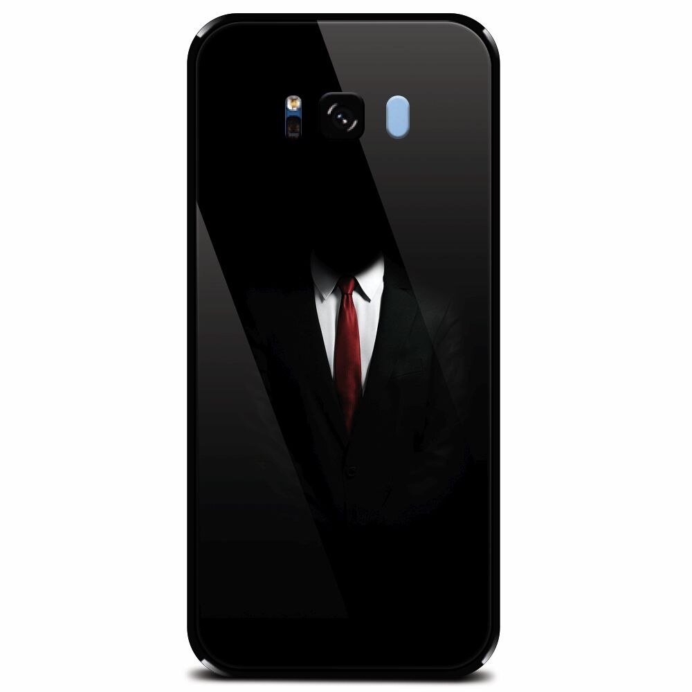 Husa din sticla securizata pentru Samsung Galaxy S8 Plus, Mystery Man In Suit