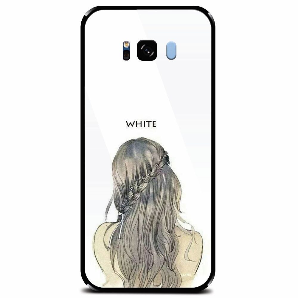 Husa din sticla securizata pentru Samsung Galaxy S8 Plus, White