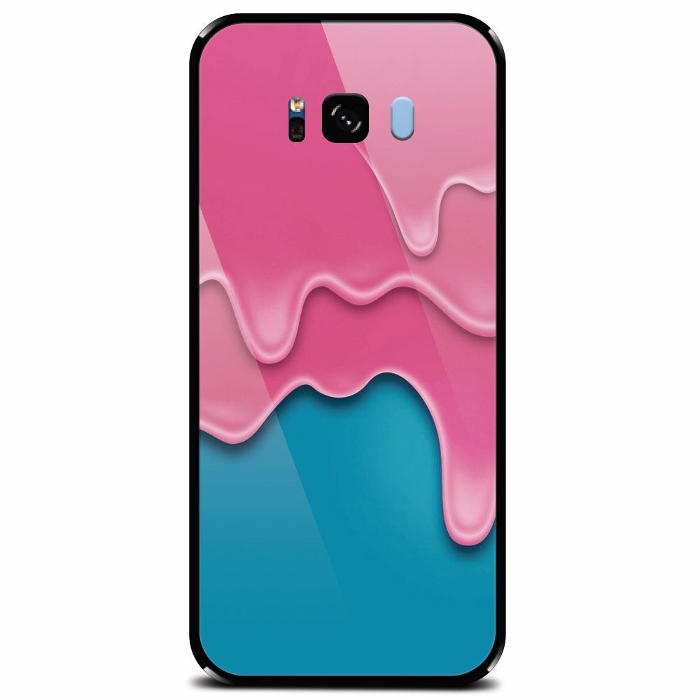Husa din sticla securizata pentru Samsung Galaxy S8 Plus, Pink Liquid Dripping