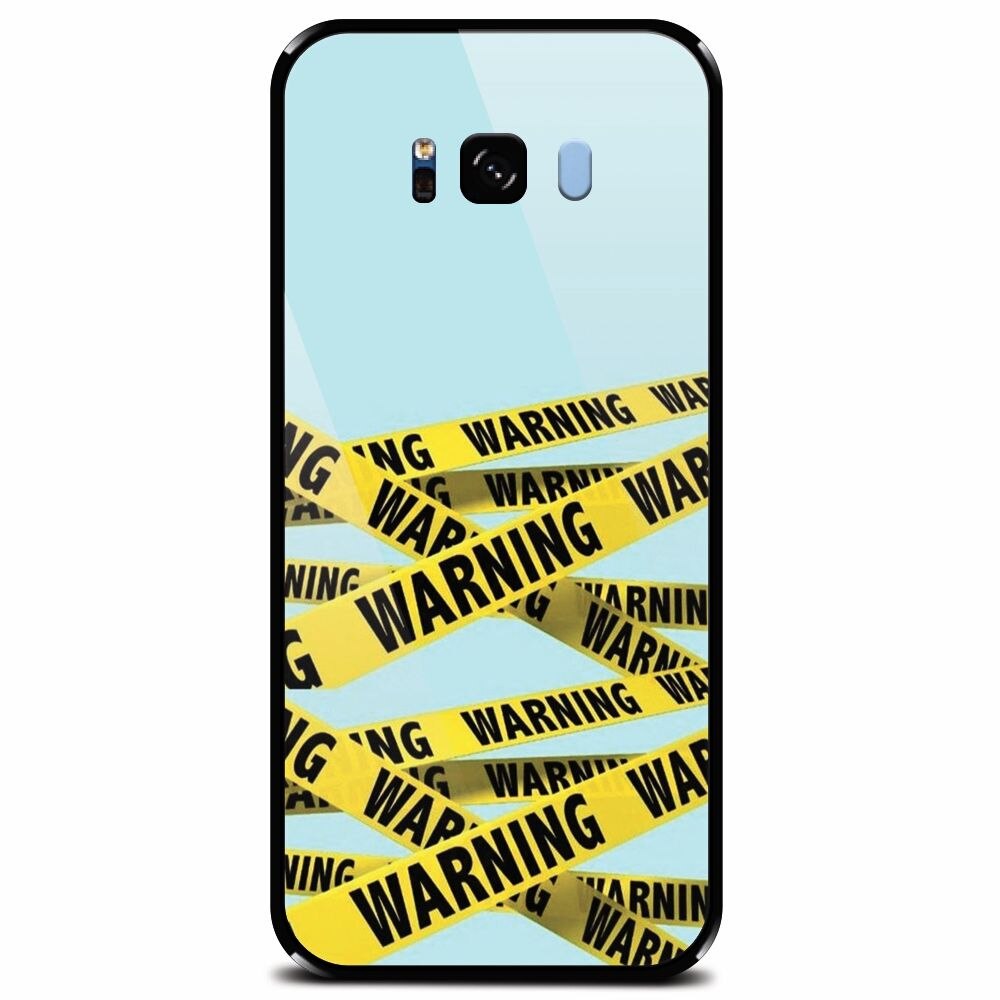 Husa din sticla securizata pentru Samsung Galaxy S8 Plus, Warning