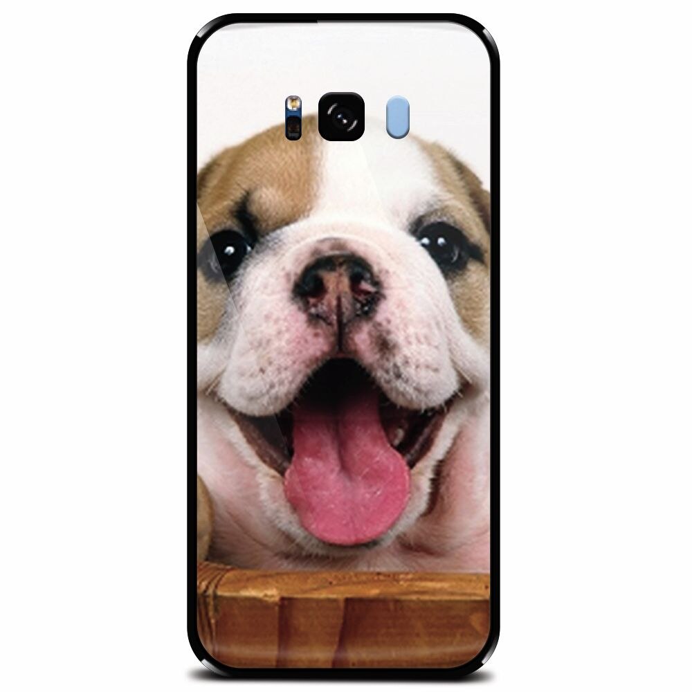 Husa din sticla securizata pentru Samsung Galaxy S8, Puppies 002