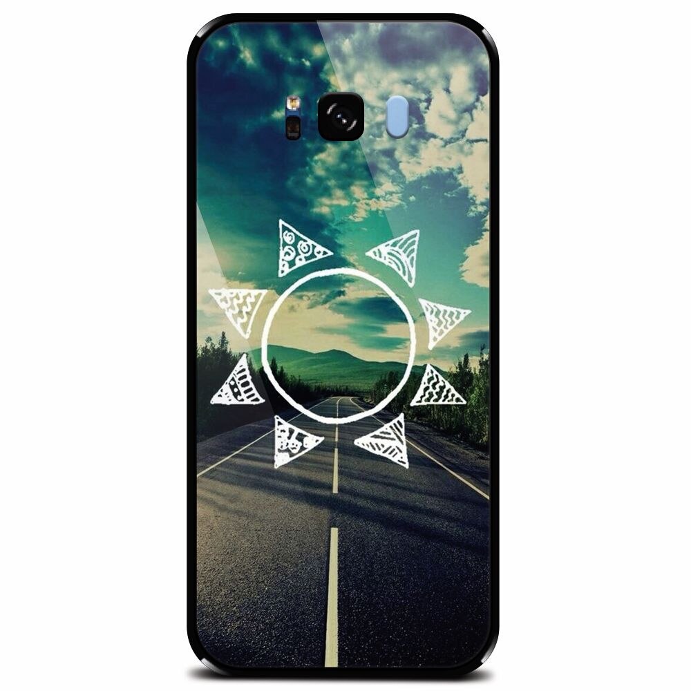 Husa din sticla securizata pentru Samsung Galaxy S8 Plus, Sun On The Road