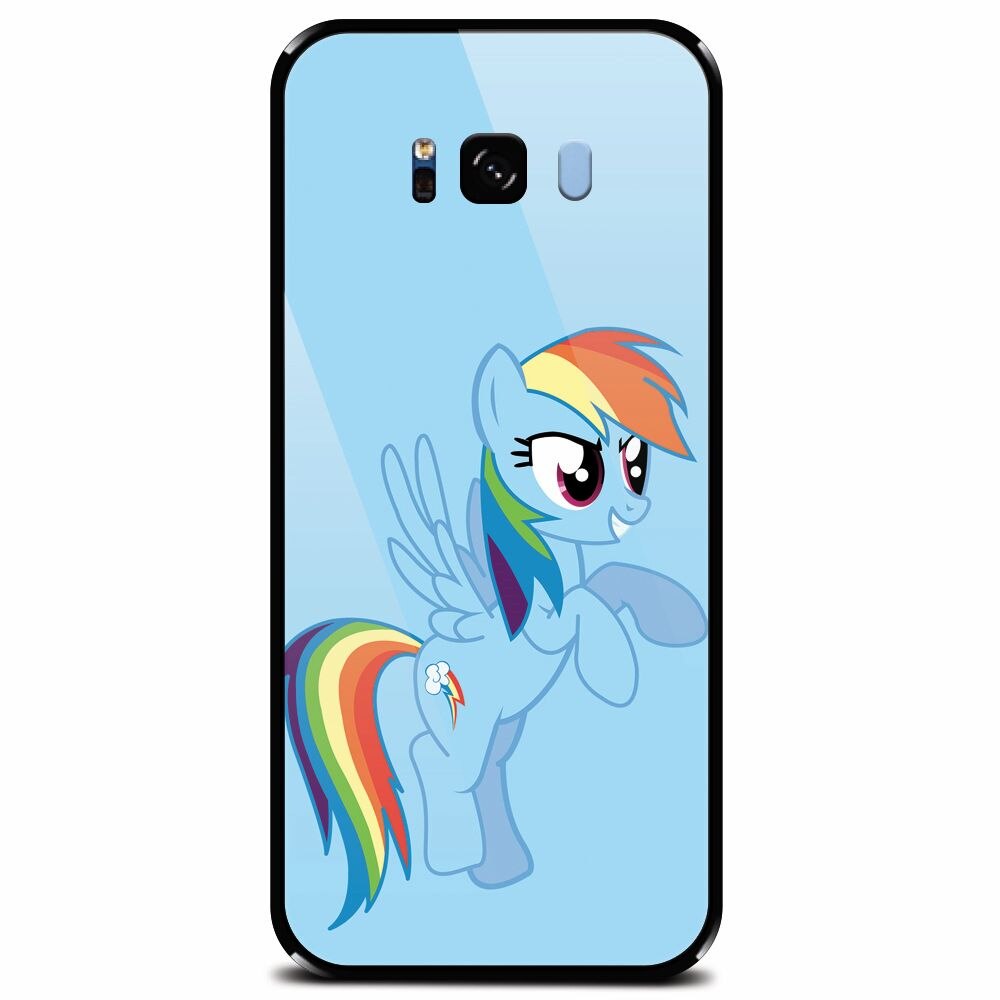 Husa din sticla securizata pentru Samsung Galaxy S8, Rainbow Dash