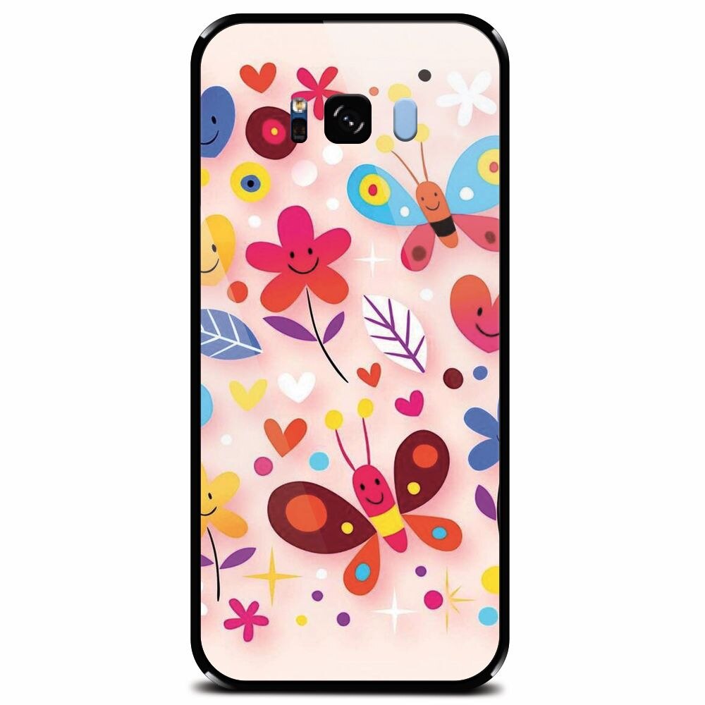 Husa din sticla securizata pentru Samsung Galaxy S8, Butterfly 102