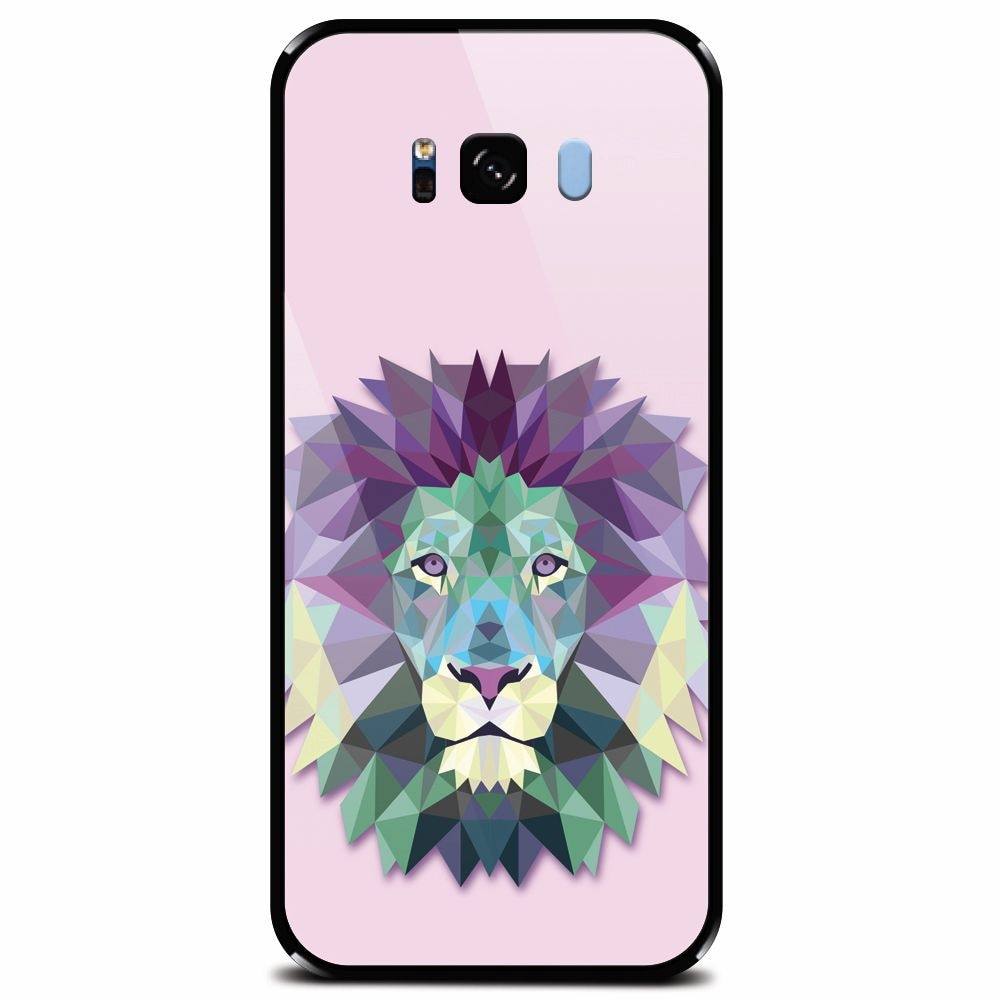 Husa din sticla securizata pentru Samsung Galaxy S8, Polygon Lion