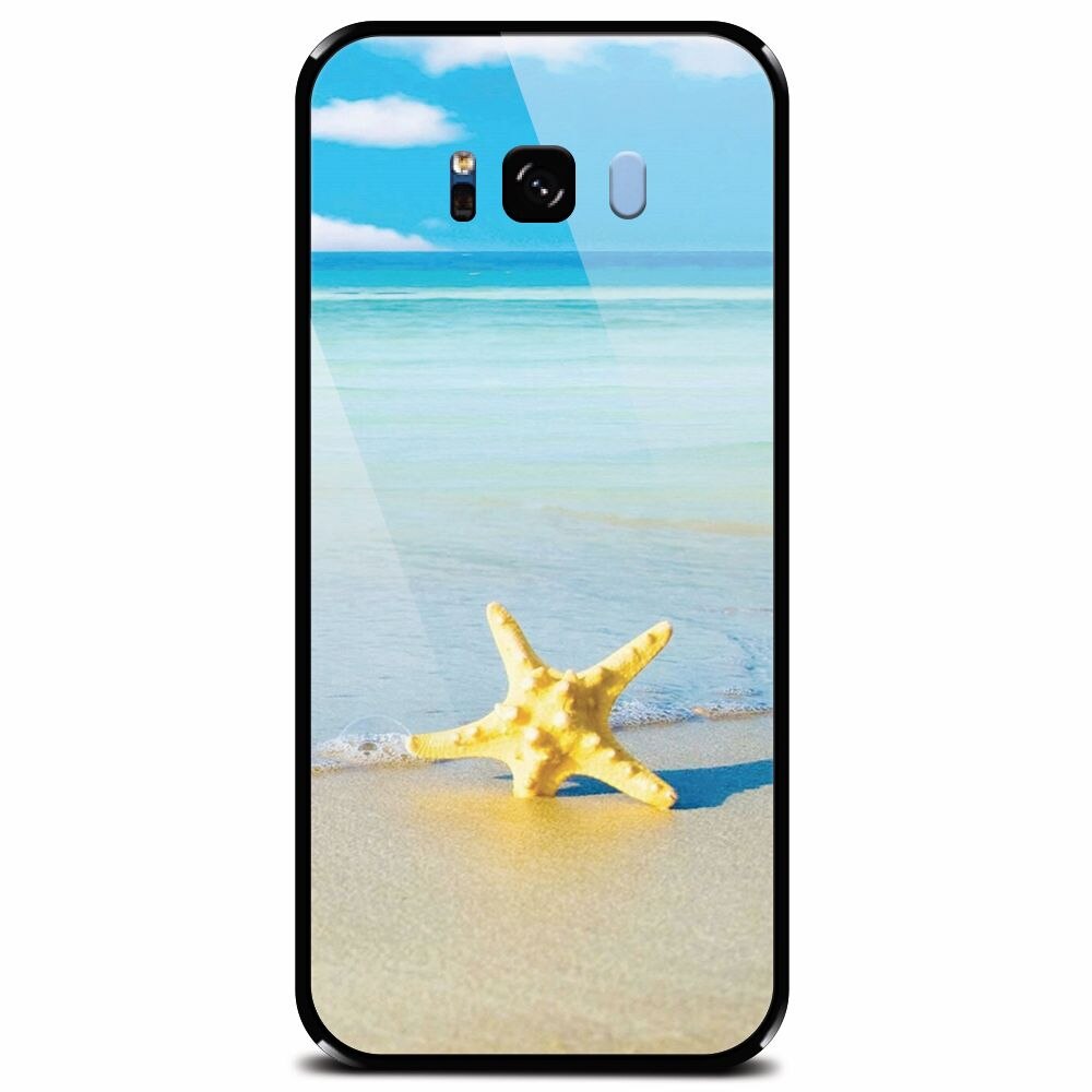 Husa din sticla securizata pentru Samsung Galaxy S8 Plus, Starfish Beach