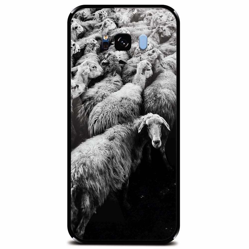 Husa din sticla securizata pentru Samsung Galaxy S8 Plus, Sheep